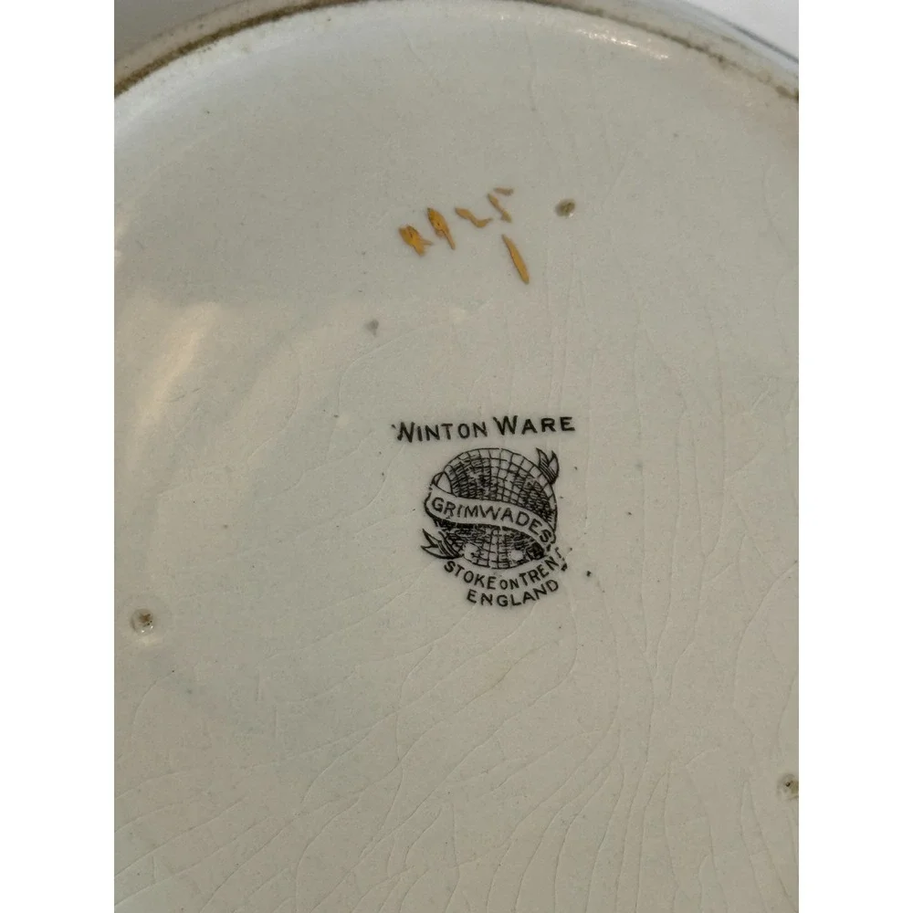 Rare Antique Royal Winton Grimwades Japan Large Asian Bowl England Vase Round‎
